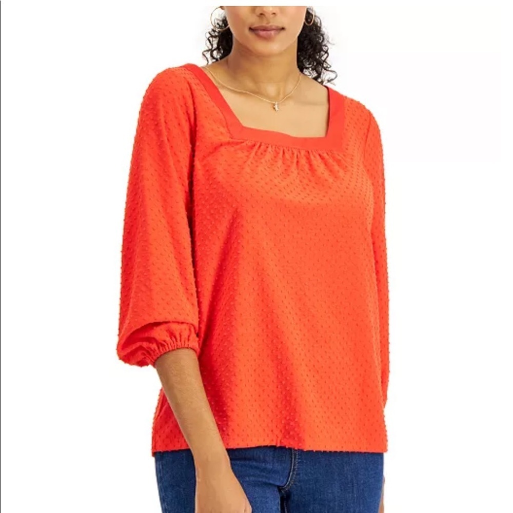 Style & Co
Clip-Dot‎ Peasant Blouse